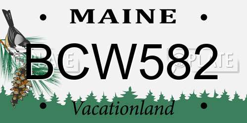 BCW582 Maine License Plate