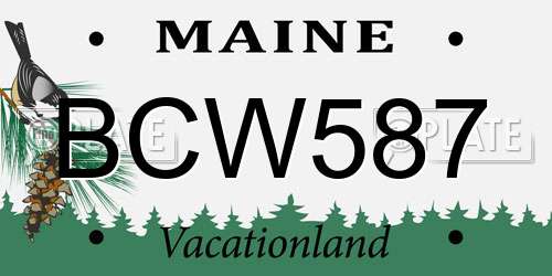 BCW587 Maine License Plate