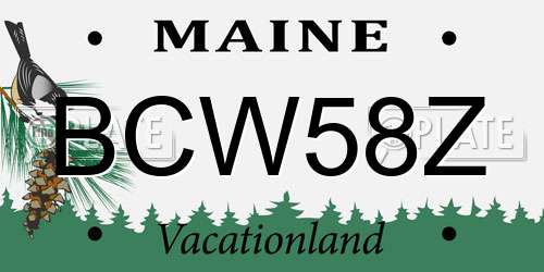 BCW58Z Maine License Plate