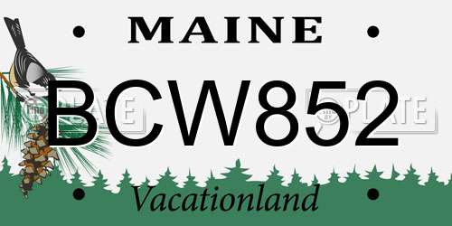 BCW852 Maine License Plate