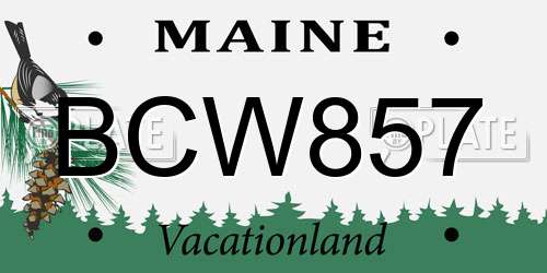 BCW857 Maine License Plate