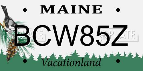 BCW85Z Maine License Plate