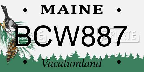 BCW887 Maine License Plate