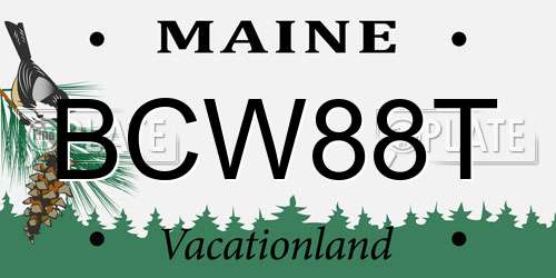 BCW88T Maine License Plate