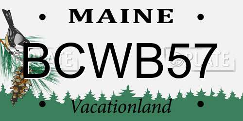 BCWB57 Maine License Plate