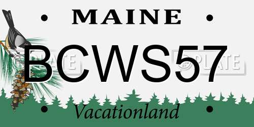 BCWS57 Maine License Plate