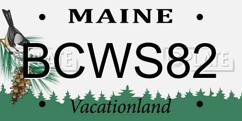 BCWS82 Maine License Plate