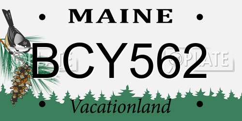 BCY562 Maine License Plate