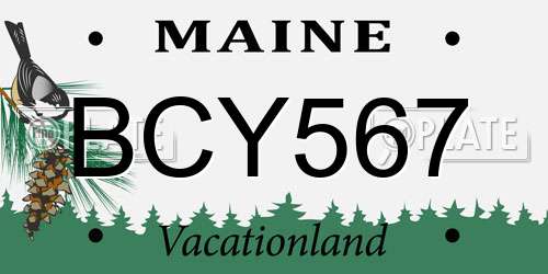 BCY567 Maine License Plate