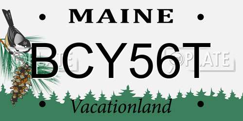 BCY56T Maine License Plate