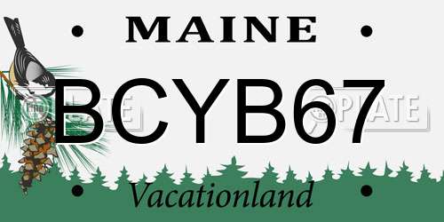 BCYB67 Maine License Plate