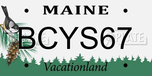 BCYS67 Maine License Plate