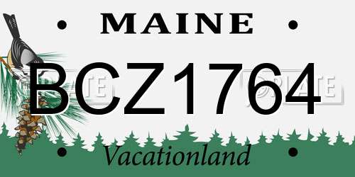 BCZ1764 Maine License Plate