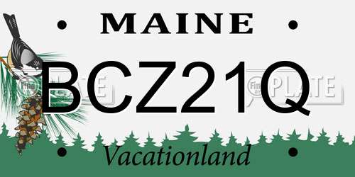 BCZ21Q Maine License Plate