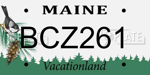 BCZ261 Maine License Plate