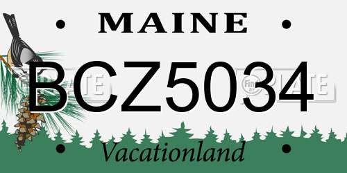 BCZ5034 Maine License Plate