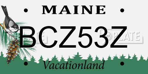 BCZ53Z Maine License Plate