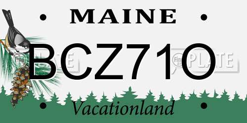 BCZ71O Maine License Plate