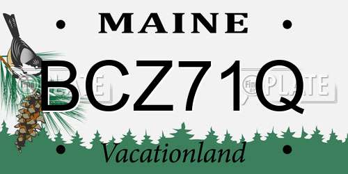 BCZ71Q Maine License Plate