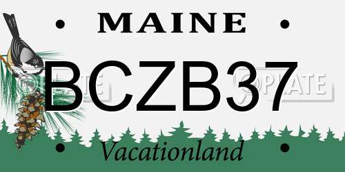 BCZB37 Maine License Plate