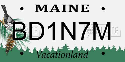 BD1N7M Maine License Plate