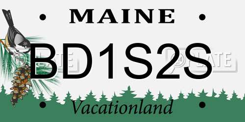 BD1S2S Maine License Plate