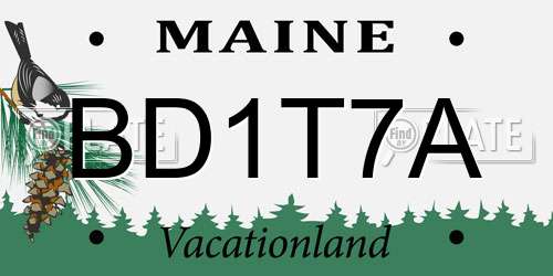 BD1T7A Maine License Plate