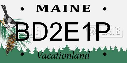 BD2E1P Maine License Plate
