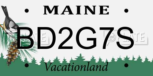 BD2G7S Maine License Plate