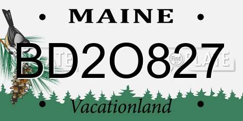 BD2O827 Maine License Plate