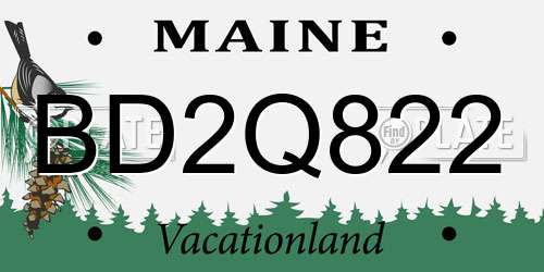 BD2Q822 Maine License Plate