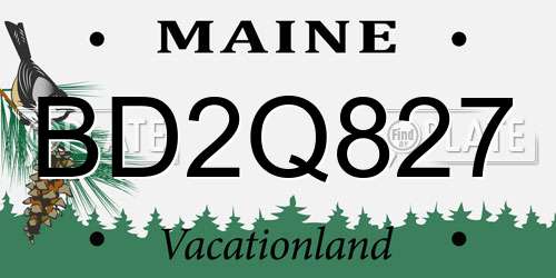 BD2Q827 Maine License Plate
