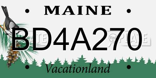 BD4A270 Maine License Plate
