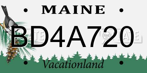 BD4A720 Maine License Plate
