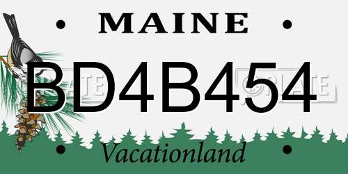 BD4B454 Maine License Plate