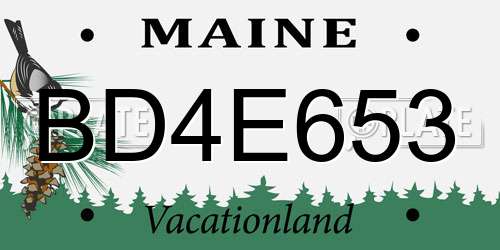 BD4E653 Maine License Plate