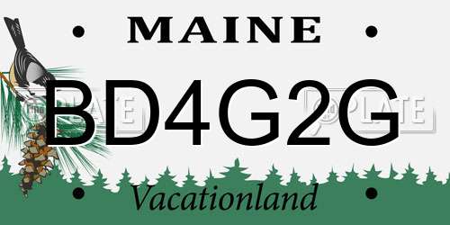 BD4G2G Maine License Plate