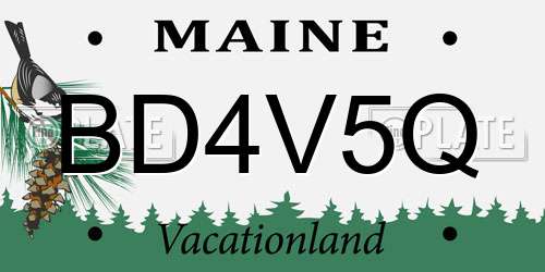 BD4V5Q Maine License Plate