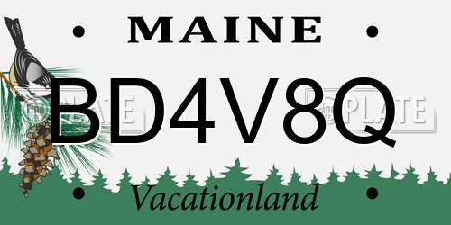 BD4V8Q Maine License Plate