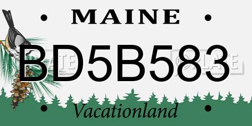 BD5B583 Maine License Plate