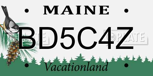 BD5C4Z Maine License Plate