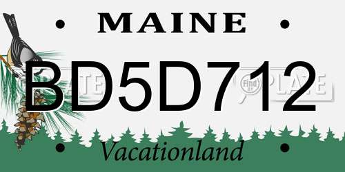 BD5D712 Maine License Plate