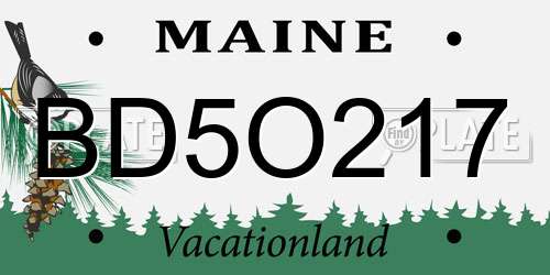 BD5O217 Maine License Plate