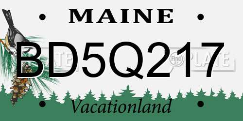 BD5Q217 Maine License Plate