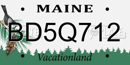 BD5Q712 Maine License Plate