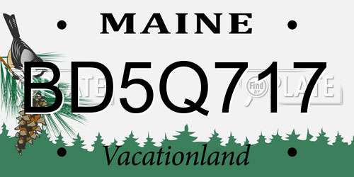 BD5Q717 Maine License Plate
