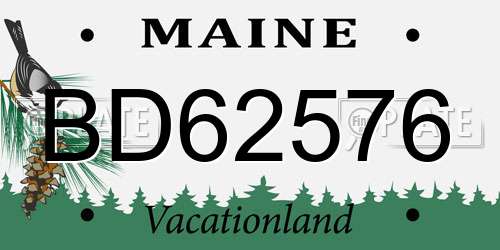 BD62576 Maine License Plate