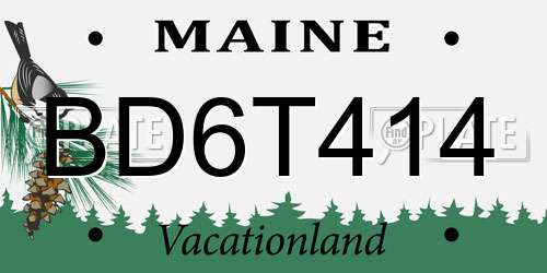BD6T414 Maine License Plate