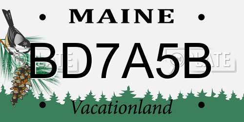 BD7A5B Maine License Plate