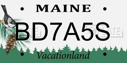 BD7A5S Maine License Plate